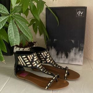 DV dolce vita Samara Black Gatsby Leather sandals